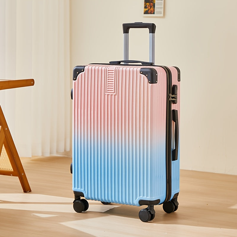 Fashion Graffiti 24-Inch Large Capacity Luggage with Spinner Wheels, TSA Lock, and Retractable Iron Handle - Durable PC+ABS Hard Shell, Zipper Closure, Black\u002FWhite