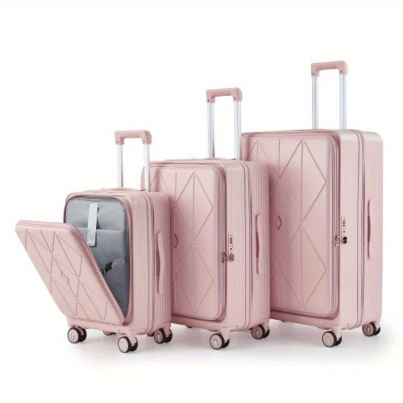 Luggage Sets 3 Pie202428, Expandable Carry On Luggage with TSA Lock Airline Approved, 100pcs Hard Shell and Lightweight Suitcase with Front Pocket and Spinner Wheels