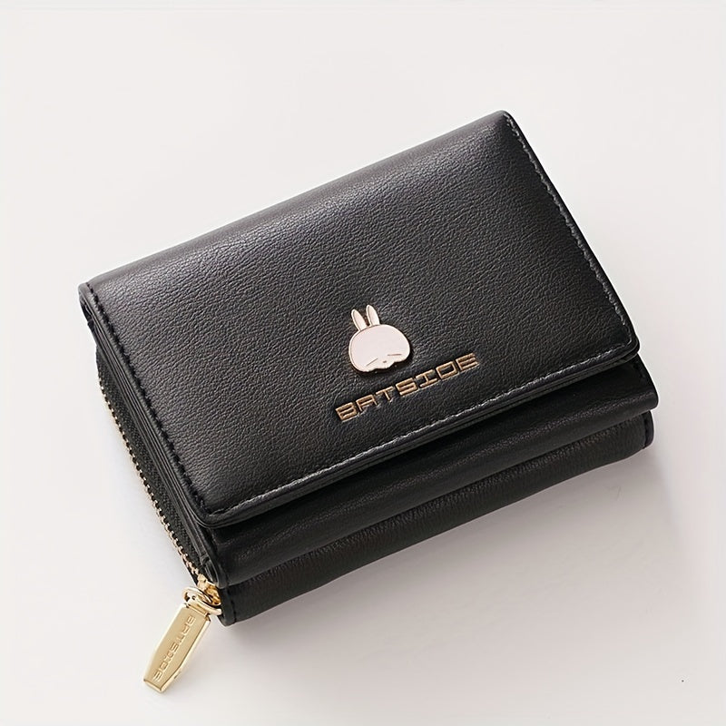 Cute Wallet for Women - Trifold Wallet with Snap Closure, Polyester Lining, and Slip Pocket - Large Capacity Synthetic Leather Card Holder & Coin Purse, Compact and Stylish for Everyday Use