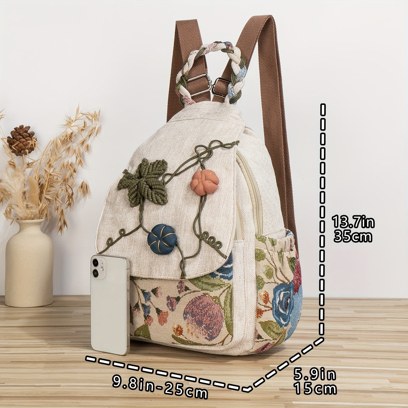 Multi Functional Bohemian Ethnic Style Backpack, Can Be Used As A Shoulder Bag, Chest Bag, Or Single Shoulder Bag