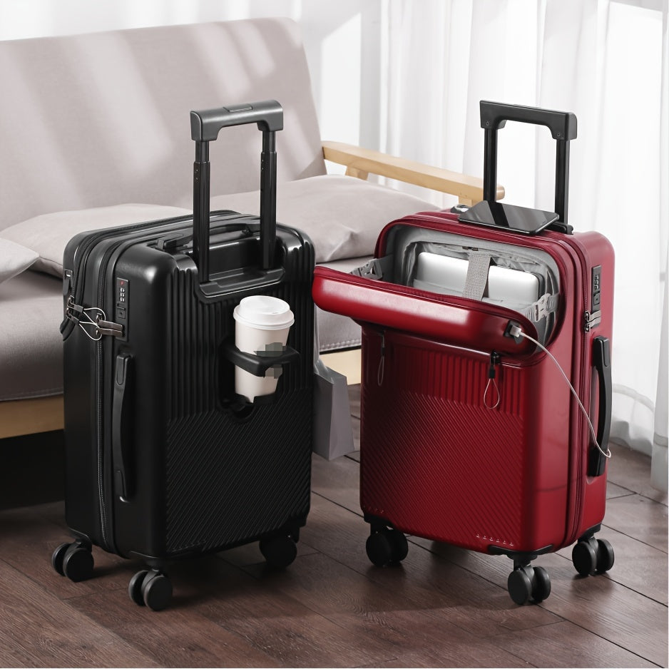 Compact Carry-on 20-inch Compact Lightweight Carry-on Suitcase | Built-in Cup Holder and Retractable Handle